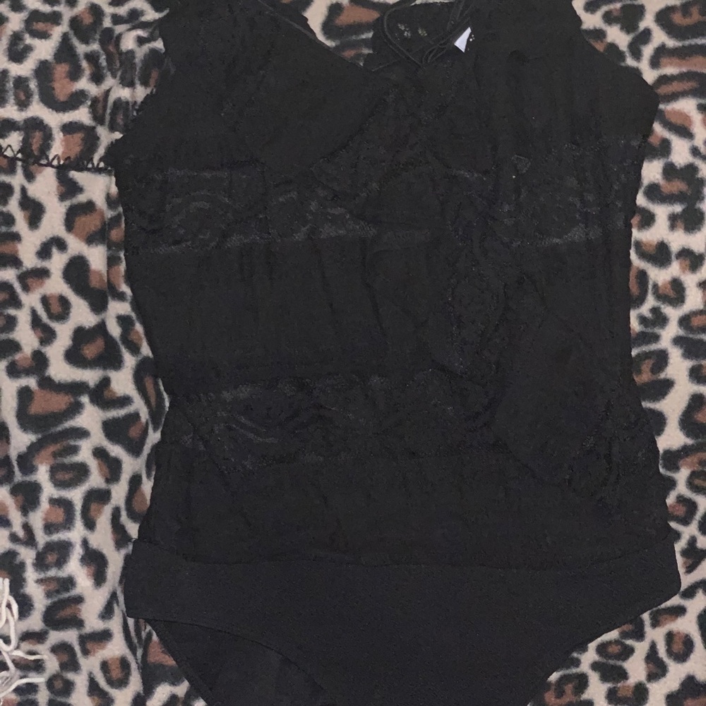 Black Ruffle Bodysuit
